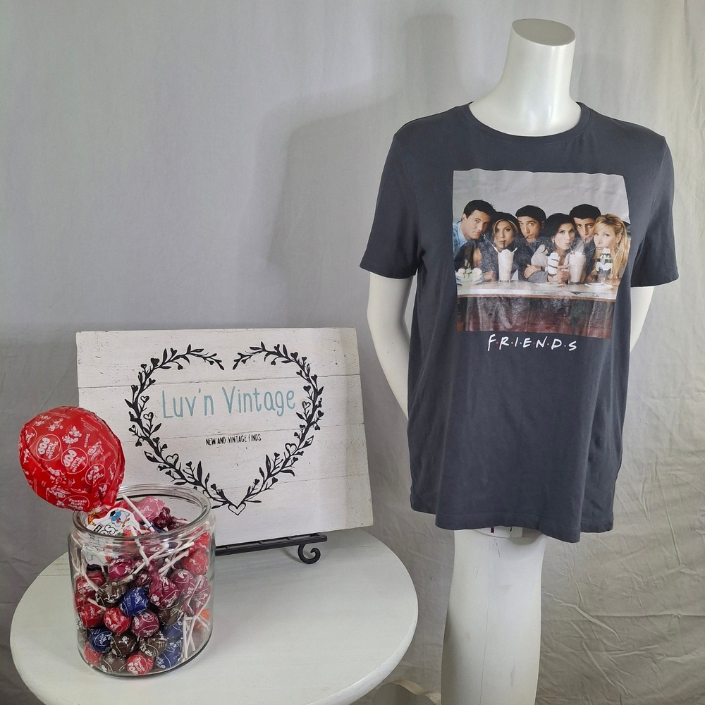 H&M‎ Friends TV Show Graphic T-Shirt Charcoal Gray Medium Warner Bros